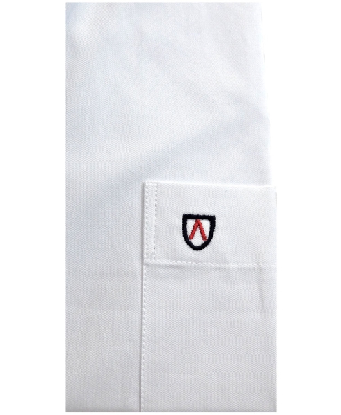 Armas Langarmhemd Comfort Fit weiss Patches in rot blau